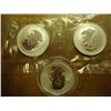 Image 2 : 3-CANADA $5 SILVER MAPLE LEAFS SEE DESCRIPTION