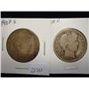 Image 1 : 1907-S & 08-D BARBER HALF DOLLARS