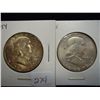 Image 1 : 1954 & 61 FRANKLIN HALF DOLLARS