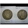 Image 1 : 1909-O & 12-D BARBER HALF DOLLARS