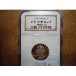 1998-S WASHINGTON QUARTER NGC PF69 ULTRA CAMEO