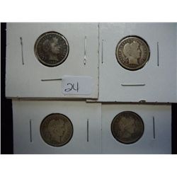 1900-S,06,14 & 14-D BARBER DIMES