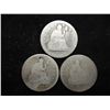 Image 1 : 3 ASSORTED SEATED LIBERTY QUARTERS