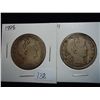 Image 1 : 1898 & 99 BARBER HALF DOLLARS