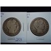 Image 1 : 1906 VG & 09 (VERY GOOD) BARBER HALF DOLLARS