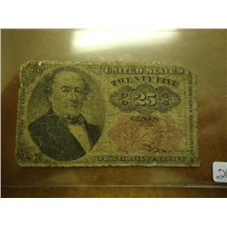 25 CENT US FRACTIONAL CURRENCY NOTE