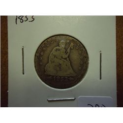 1853 WITH ARROWS SEATED LIBERTY QUARTER