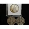 Image 1 : 3 ASSORTED WALKING LIBERTY HALF DOLLARS