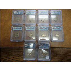 10 ICG BUFFALO NICKEL SLABS