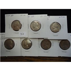 ERROR 7-JEFFERSON NICKELS WITH MINOR ERRORS