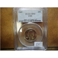 1965 SMS WASHINGTON QUARTER PCGS SP65