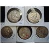 Image 1 : 5 ASSORTED FRANKLIN HALF DOLLARS