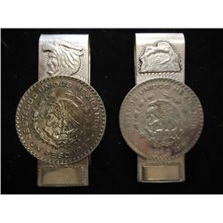 2 MEXICO MONEY CLIPS MADE FROM PESOS