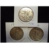 Image 1 : 1943,43-S & 46 WALKING LIBERTY HALF DOLLARS