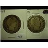 Image 1 : 1908 & 15-S VG BARBER HALF DOLLARS