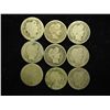 Image 1 : 9 ASSORTED BARBER DIMES