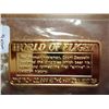 Image 2 : 1 TROY OZ .999 FINE SILVER INGOT GOLD PLATED