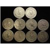 Image 2 : 10 ASSORTED 1950'S WASHINGTON SILVER QUARTERS