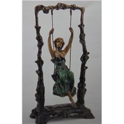 "Swing Girl" Bronze  Sculpture - A.  Moreau -