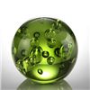 Image 1 : Art Glass Green Bubble Sphere 3" Dia