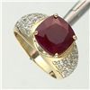 Image 1 : 3.0 Ctw. Ruby & Diamond Ring - 10ky Gold