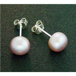 7 Mm Lavender Pearl Stud Earrings