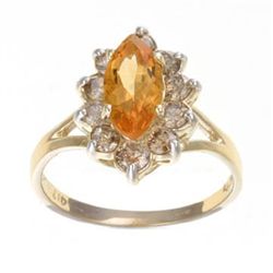 2.0 Ctw. Citrine & Diamond Ring In 10ky Gold