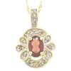 Image 1 : 1 Ctw Garnet & Diamond Pendant