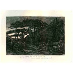 Palmer "The Cypress Grove" Eclogue 5 Original Etching