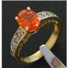 2.50 Ctw Diamond & Created Orange Sapphire Ring