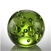 Image 1 : Art Glass Green Bubble Sphere 3.5" Dia