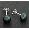 7 Mm Black Pearl Stud Earrings