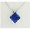 Created Sapphire 10kw Gold Necklace