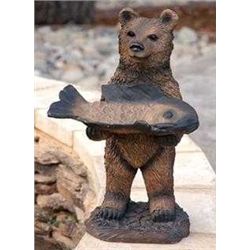 Bear With Fish Bird Feeder