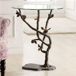 Bird & Pinecone Side Table