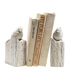 Whitewashed Bird Bookends