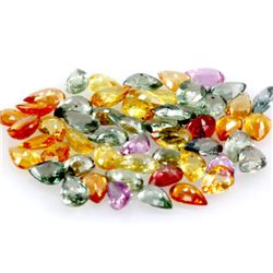 Natural Multi-Sapphire Pear Cut 4x6mm 54 pcs 24.13 ctw
