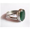 Image 1 : Natural 18.70 ctw Emerald Oval Ring .925 Sterling