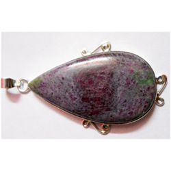 Natural 12.27g Semi Precious Pear .925 Sterling Pendant