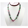 Image 1 : Natural 175.50 ctw Emerald, Ruby Sapphire Necklace