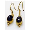 Image 1 : 14.24 ctw Tanzanite Earrings 0.925 Silver 14k Yellow Go