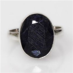 Natural 23.65 ct Sapphire Oval Ring .925 Sterling