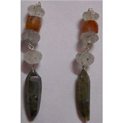 Natural 27.15ct Semi Precious Earring .925 Sterling
