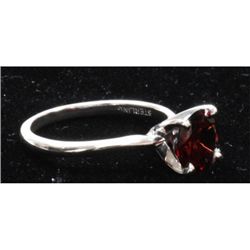 Natural 1.5ctw Garnet .925 Sterling Silver Ring