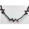 Image 1 : Natural 80.47 ctw Emerald Ruby Sapphire Bead Necklace