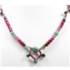 Image 2 : Natural 124.03 ctw Ruby & Emerald Bead Necklace