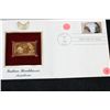 Image 1 : 1990 First Day Issue 22K Gold Replica Stamp W/Postal Stamp; Indian Headdresses Assiniboine