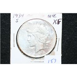 1934-S Peace $1; XF