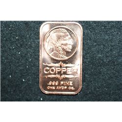 2012 Copper Ingot; .999 Fine Copper 1 Oz.