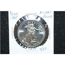 2012 Nickel Round; .995 Nickel 1/2 Oz.